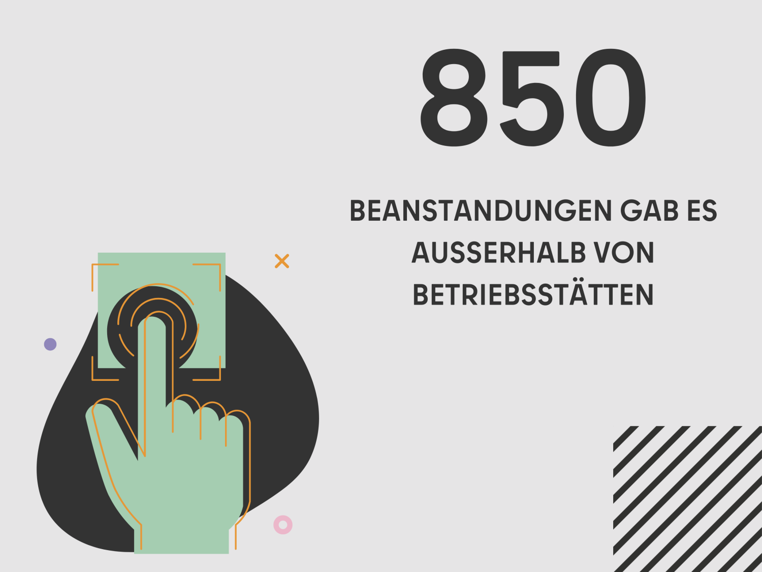 850 BEANSTANDUNGEN GAB ES AUSSERHALB VON BETRIEBSSTÄTTEN