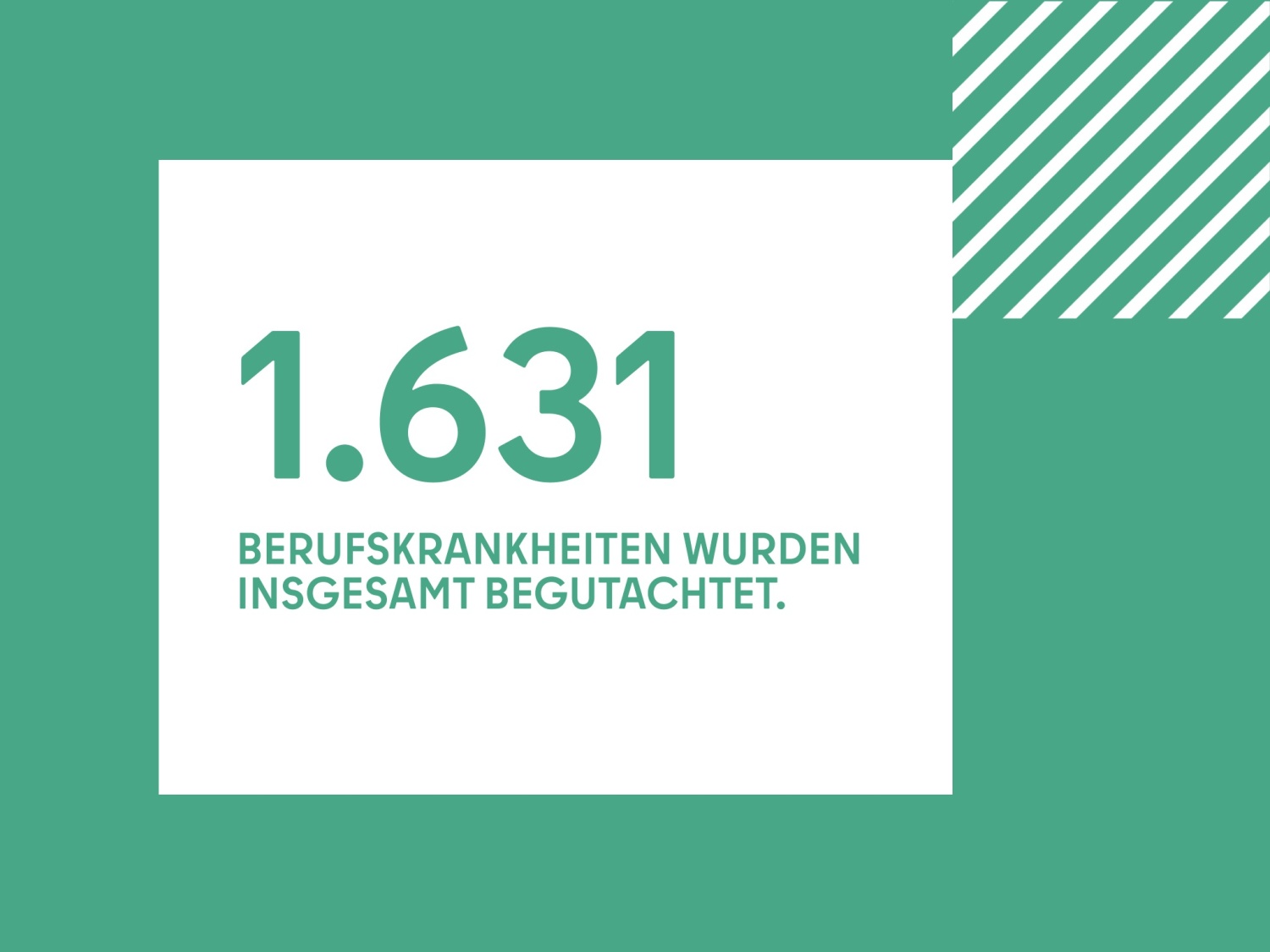 1.631 BERUFSKRANKHEITEN WURDEN INSGESAMT BEGUTACHTET.